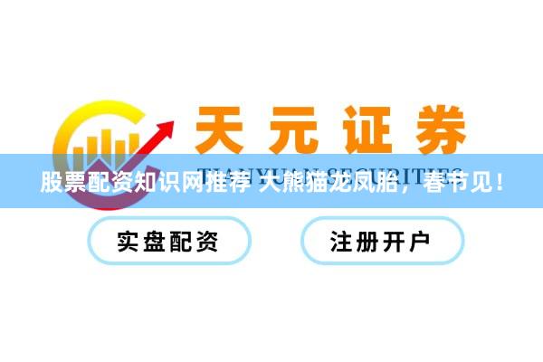 股票配资知识网推荐 大熊猫龙凤胎，春节见！