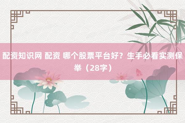 配资知识网 配资 哪个股票平台好?生手必看实测保举(28字)
